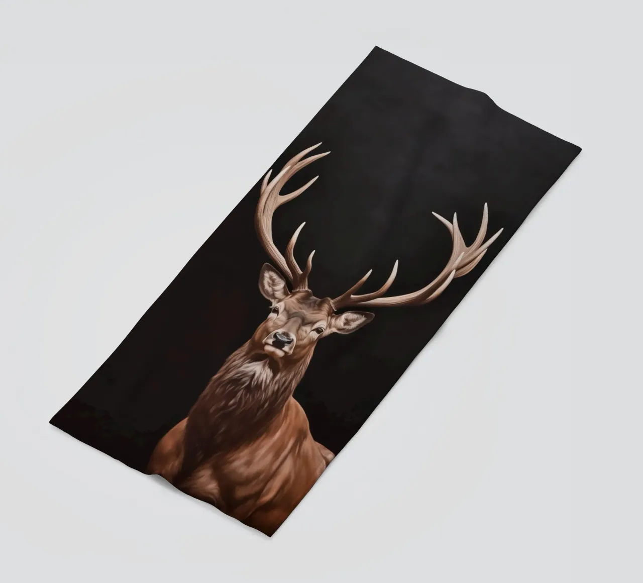 Majestic stag portrait beach towel by Carinaprint