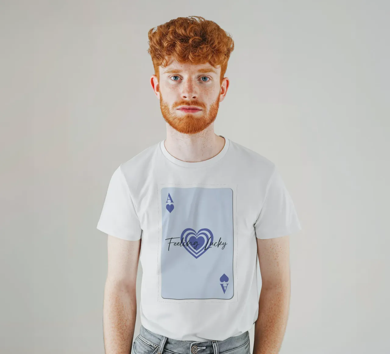 Blue Ace Playing card t-shirt by Martina