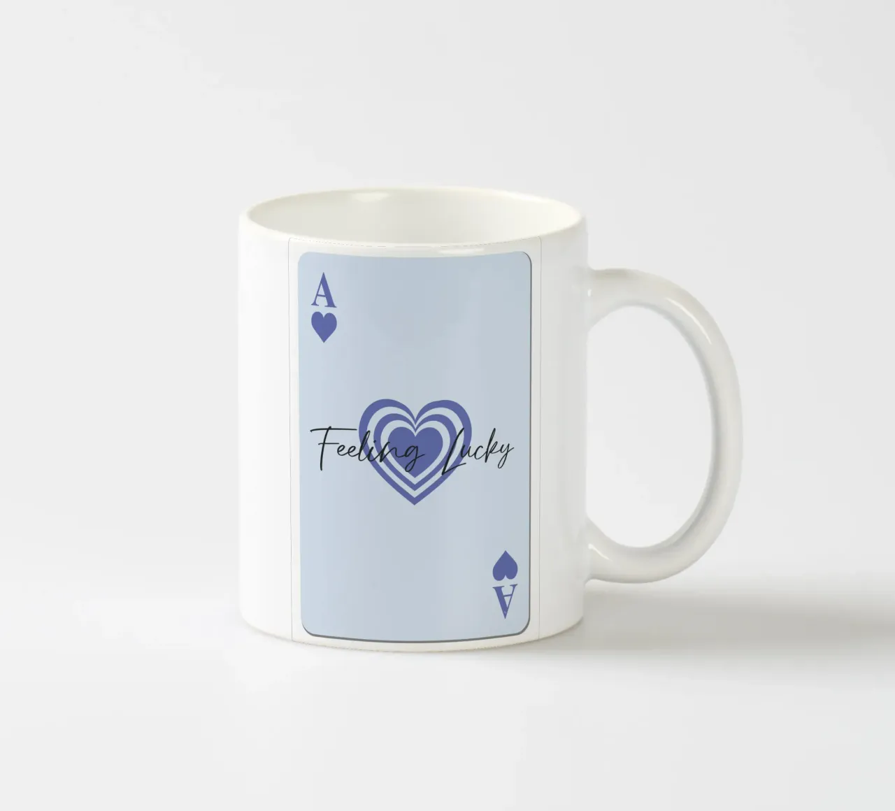 Carta da gioco Asso blu tazza in ceramica da Martina