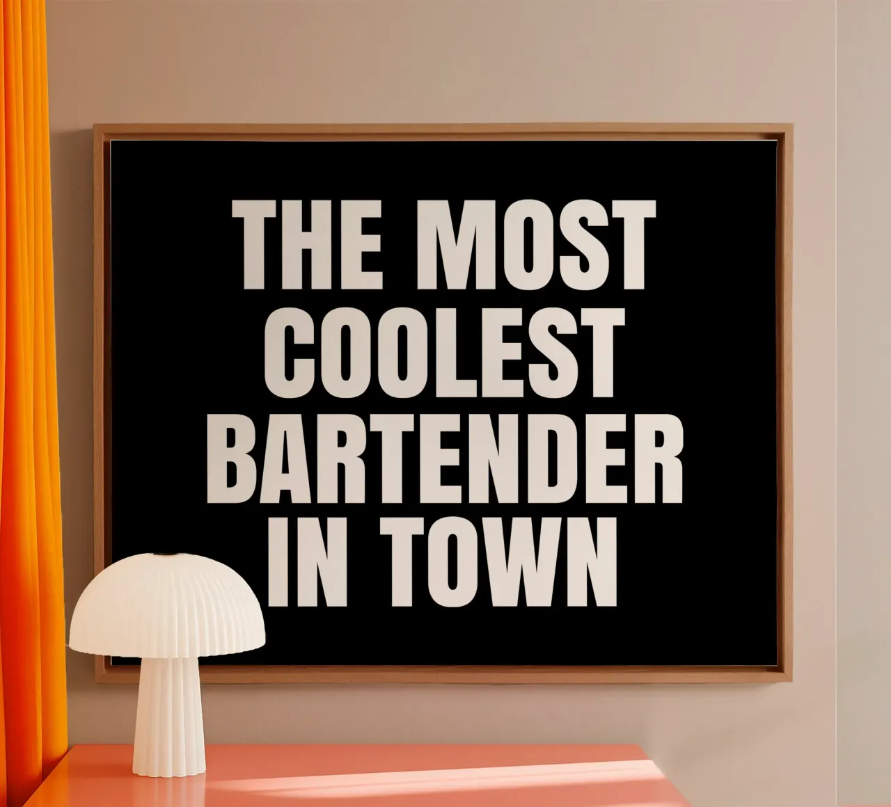 The most coolest bar tender in town tela con Cornice a cassetta da happieeagle