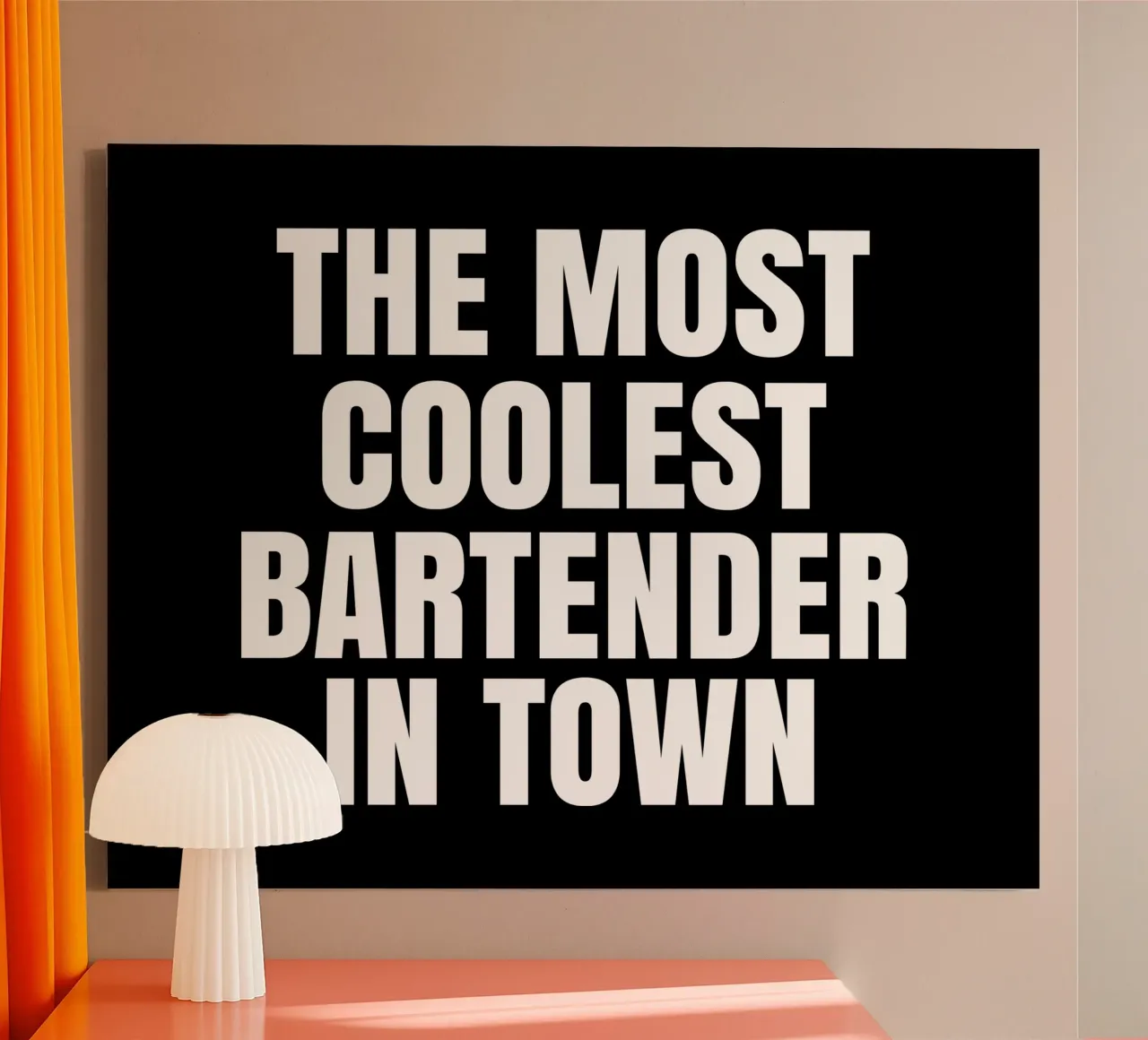 The most coolest bar tender in town tela con Cornice a cassetta da happieeagle