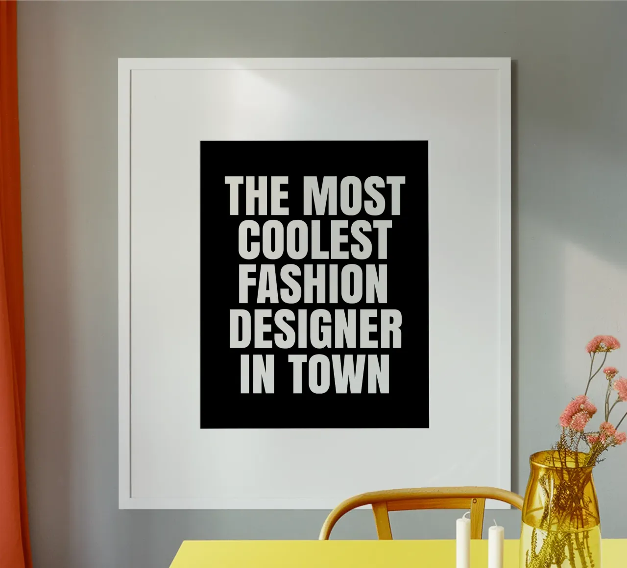 The most coolest fashion designer in town poster con telaio in legno da happieeagle