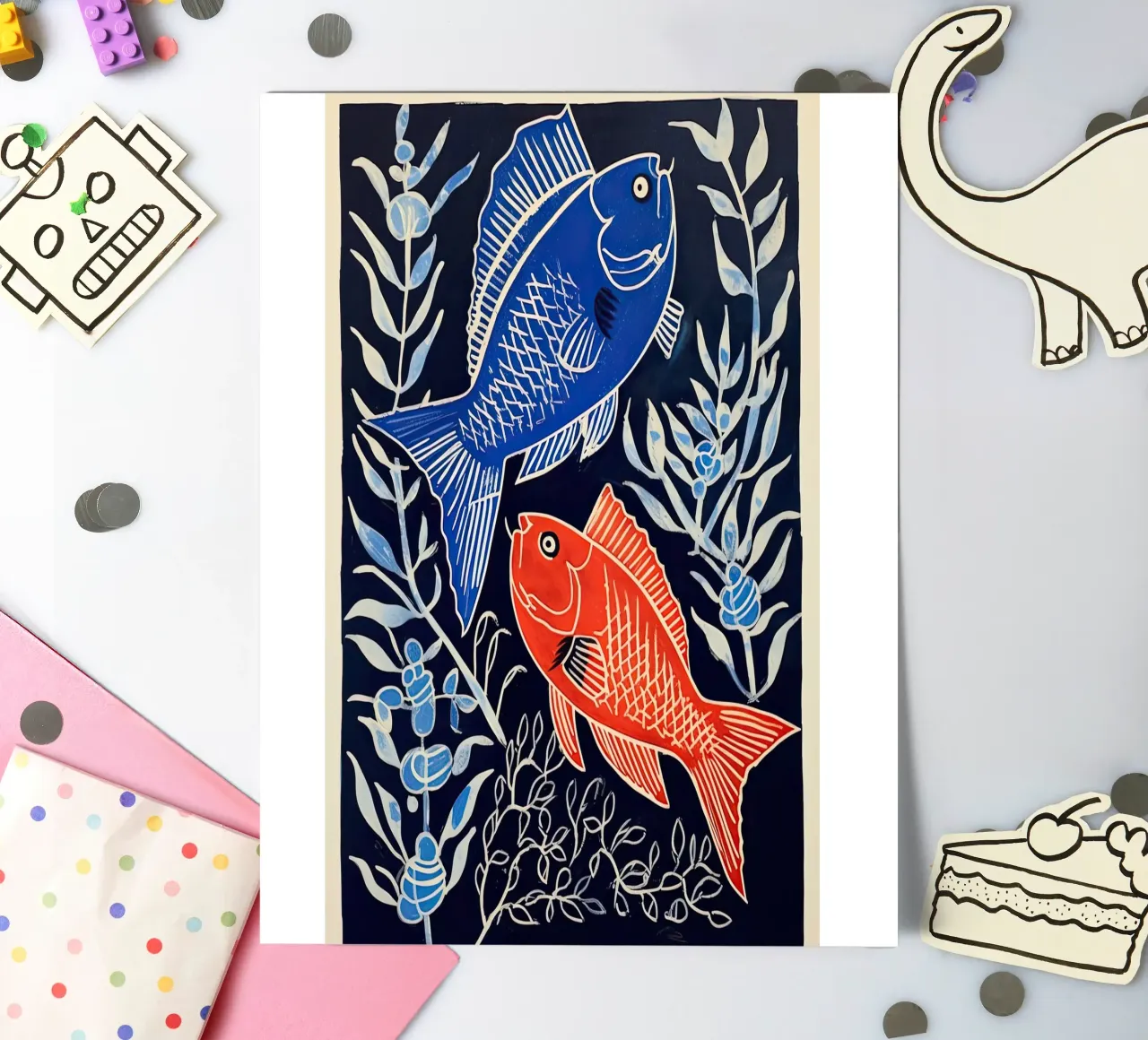 Dúo de peces pack de pegatina de DaarbyN