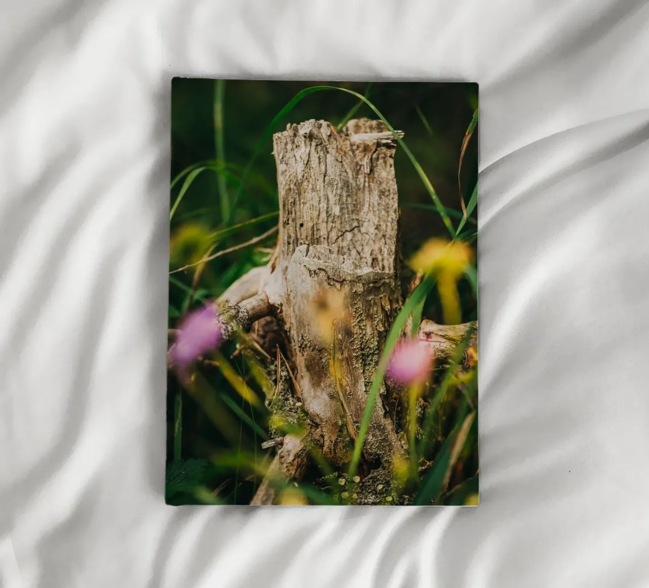 Tree trunk and flowers - nature photography from the Alps notebook by Bold and Retro