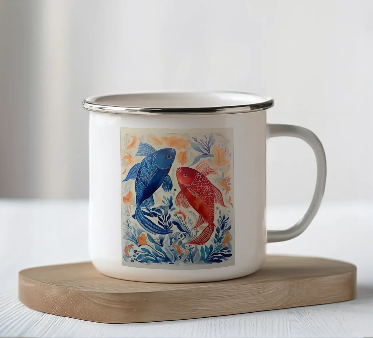 Danza dei pesci tazza in smalto da DaarbyN
