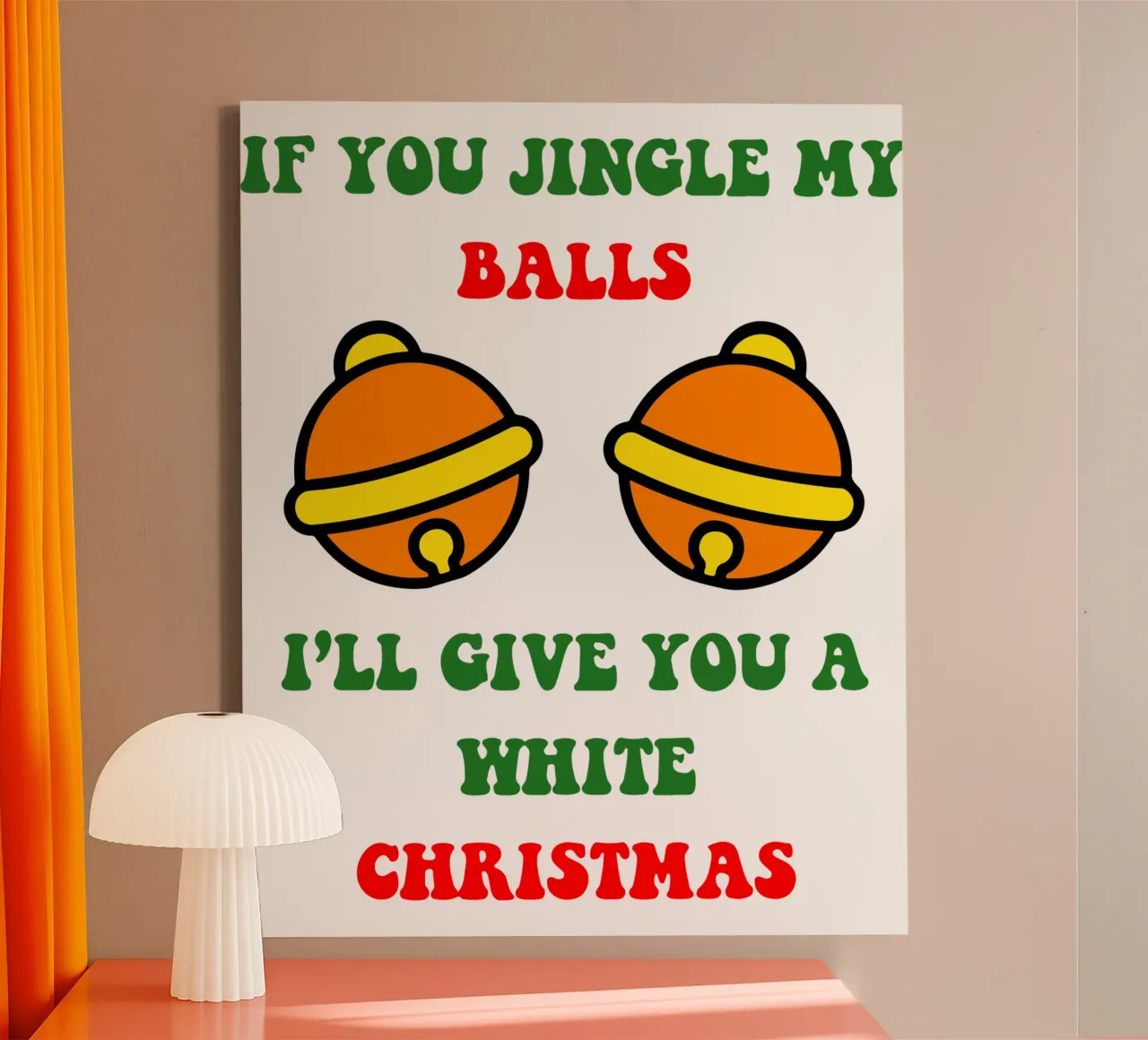 se mi fai tintinnare le palle ti regalo un bianco Natale tela con Cornice a cassetta da onefeelshop
