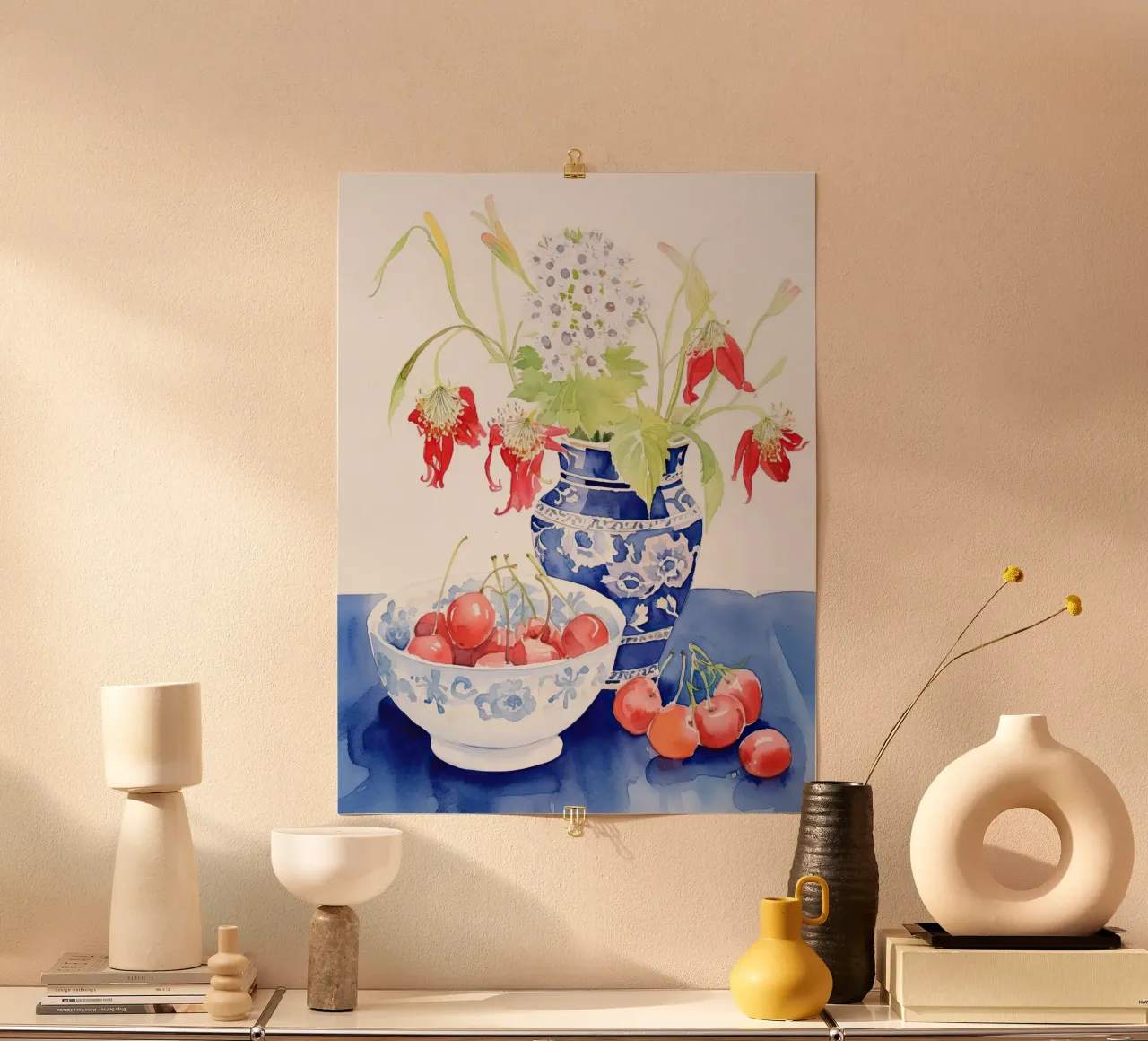 Kirschen Poster mit Kunststoffrahmen von DaarbyN