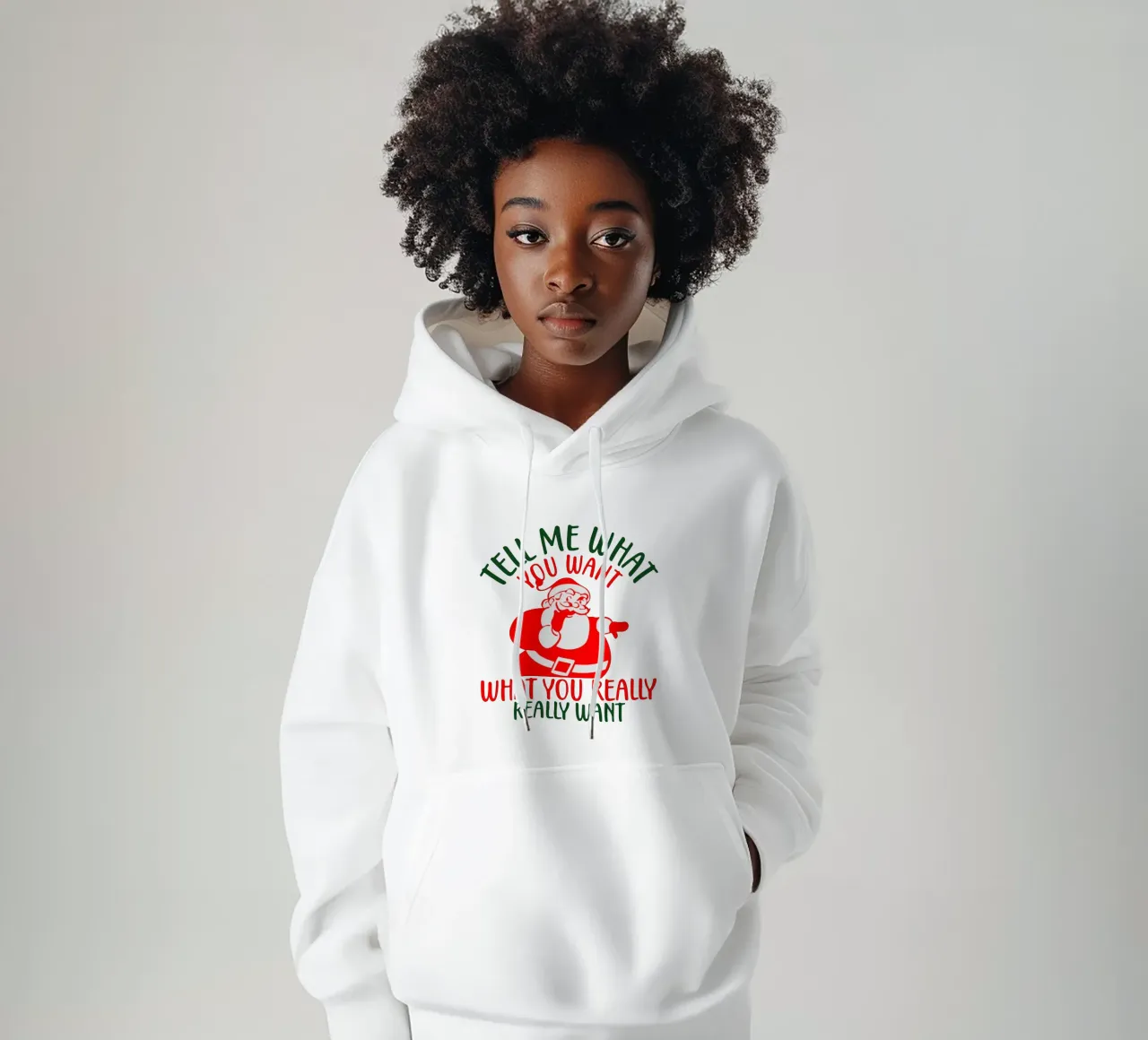 Père Noël, dis-moi ce que tu veux sweat à capuche de onefeelshop