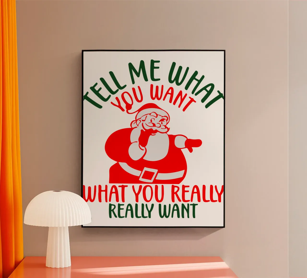santa tell me what you want acrylic glass by onefeelshop