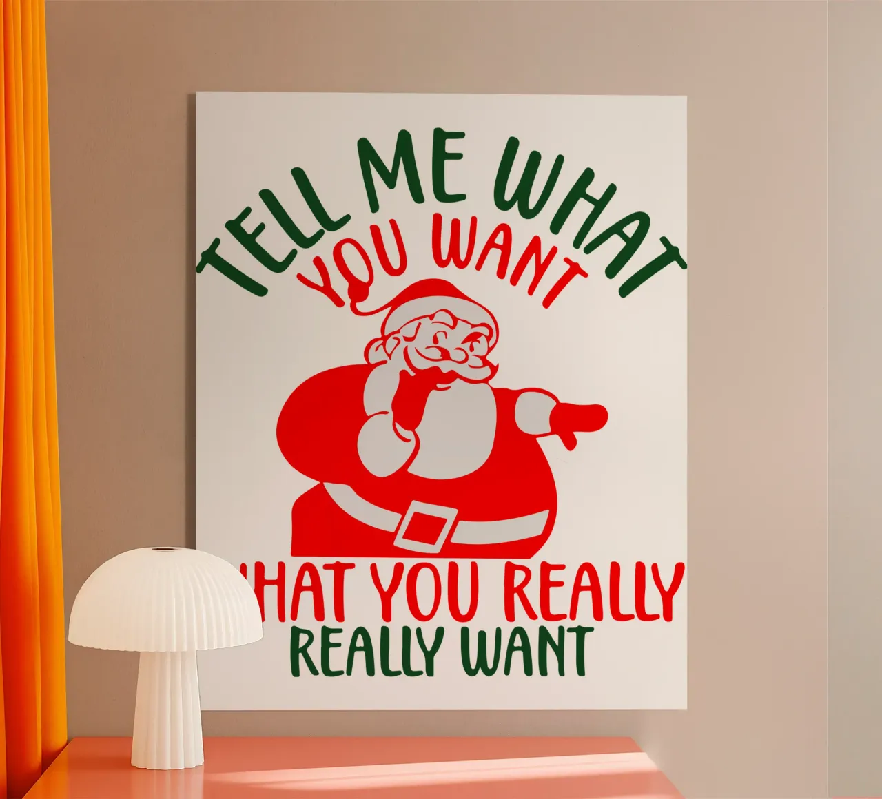 santa tell me what you want acrylic glass by onefeelshop