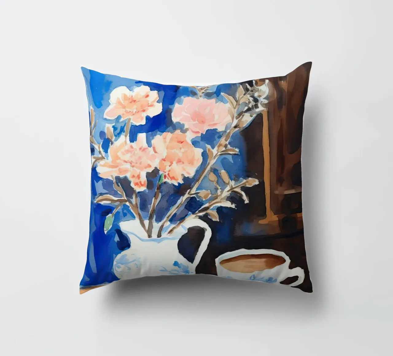 Caffè e fiori cuscino da DaarbyN