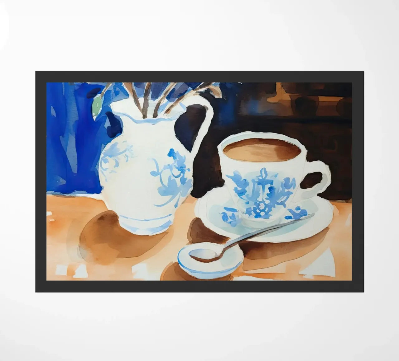 Café y flores felpudo de DaarbyN