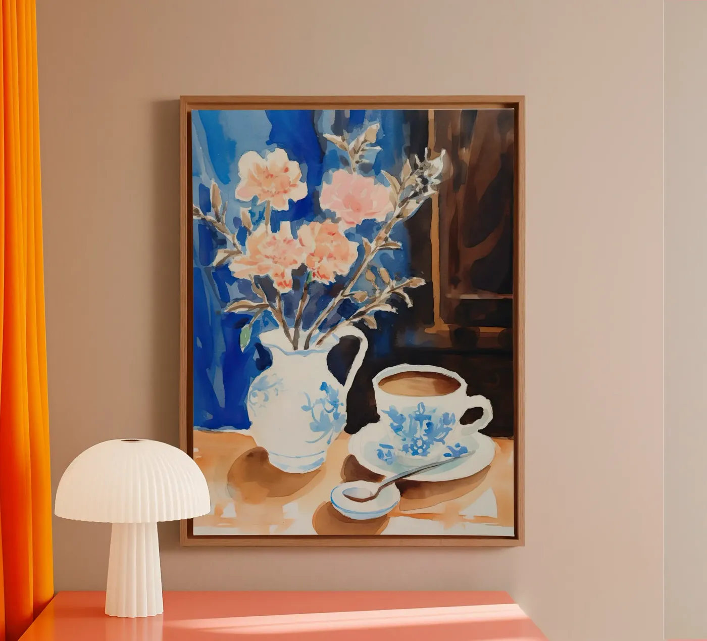 Caffè e fiori tela da DaarbyN