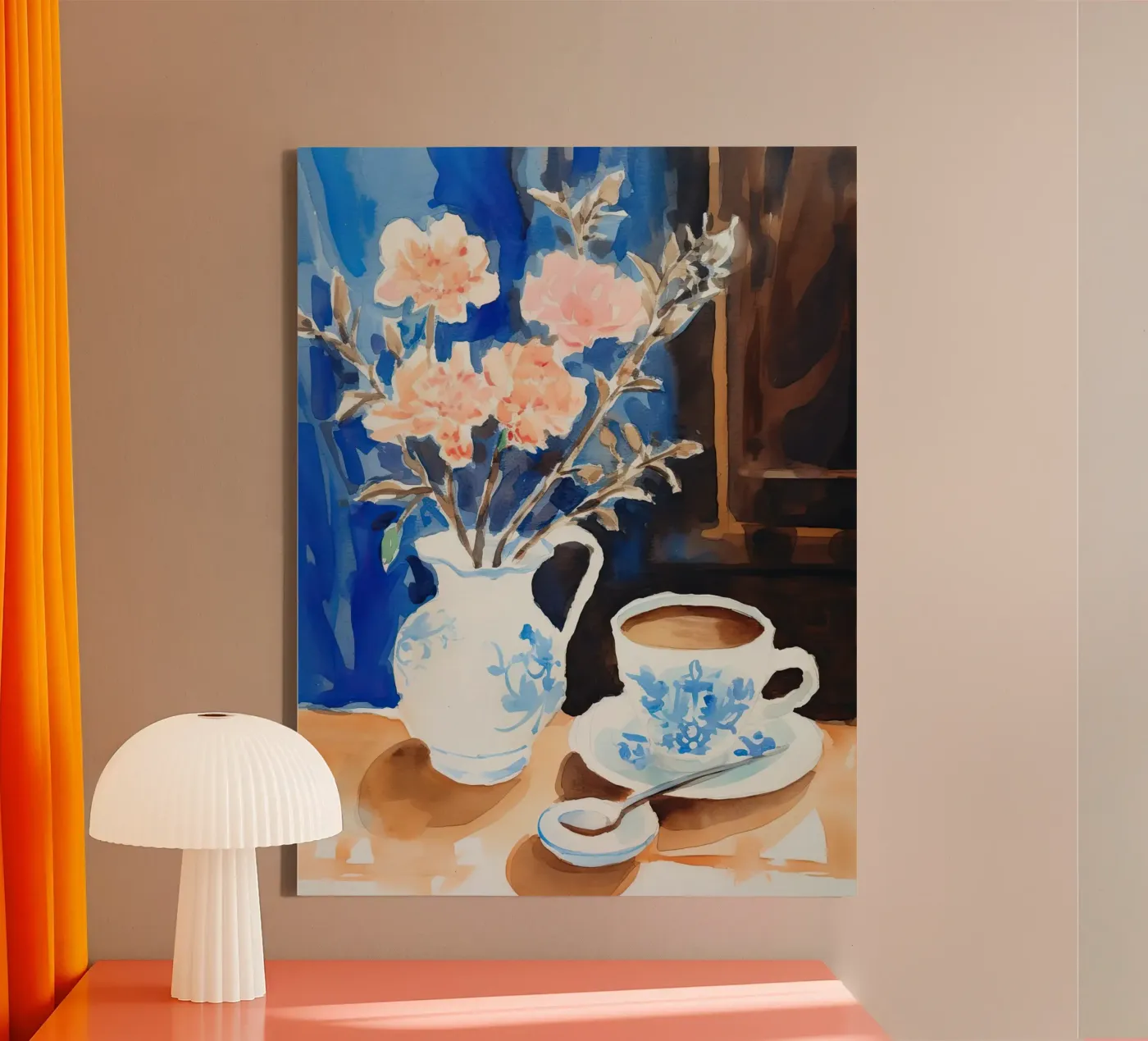 Caffè e fiori tela da DaarbyN