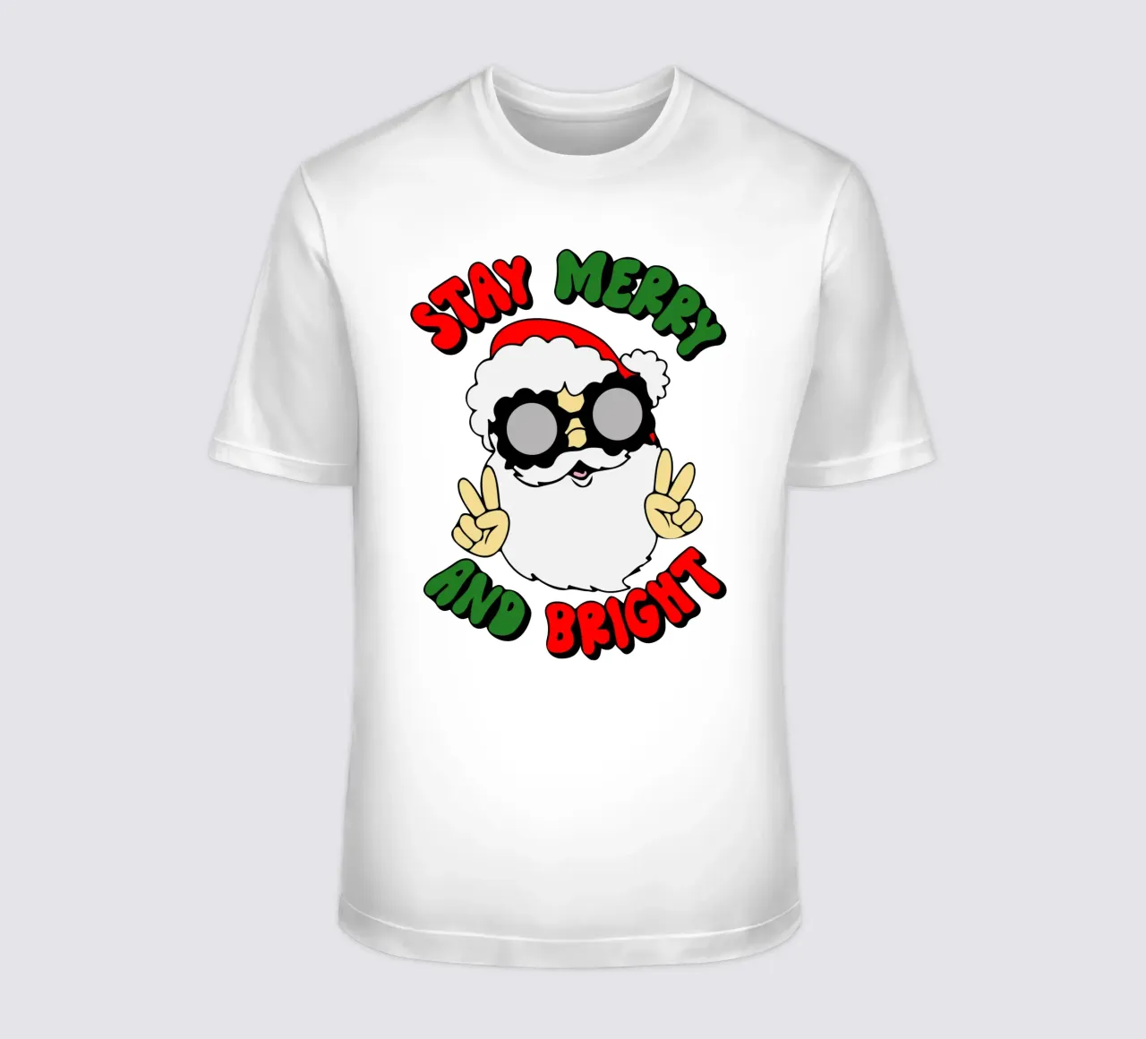 rimanete allegri e luminosi Babbo Natale t-shirt da onefeelshop