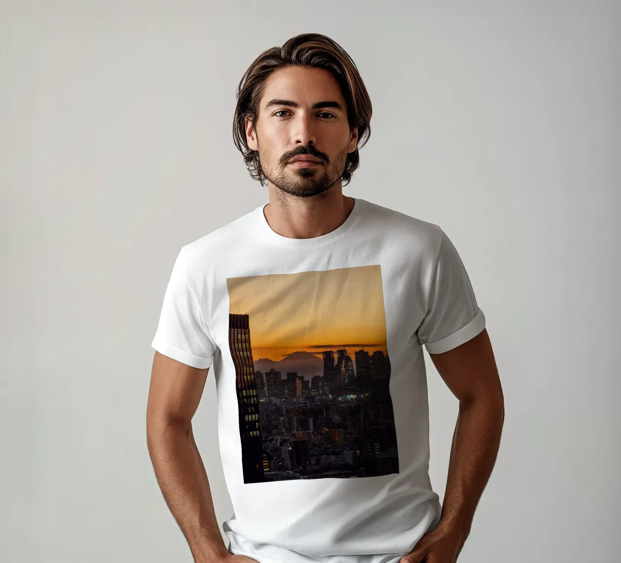 Tokyo Sunset with Mt. Fuji t-shirt by Marcel Bisig