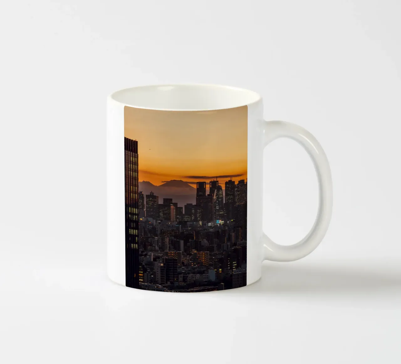 Zonsondergang in Tokio met Mt. Fuji keramische mok van Marcel Bisig