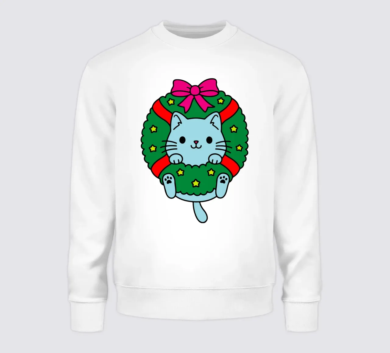 gatto di natale design divertente felpa da onefeelshop