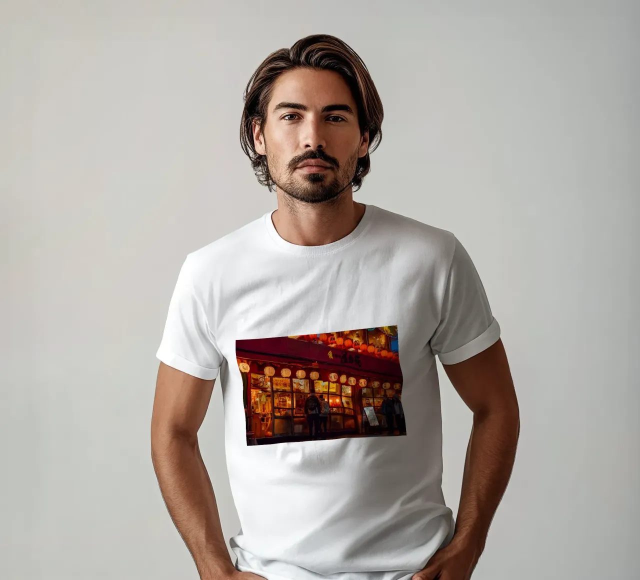 Shinjuku Restaurant at Night - Tokyo, Japan t-shirt by Marcel Bisig