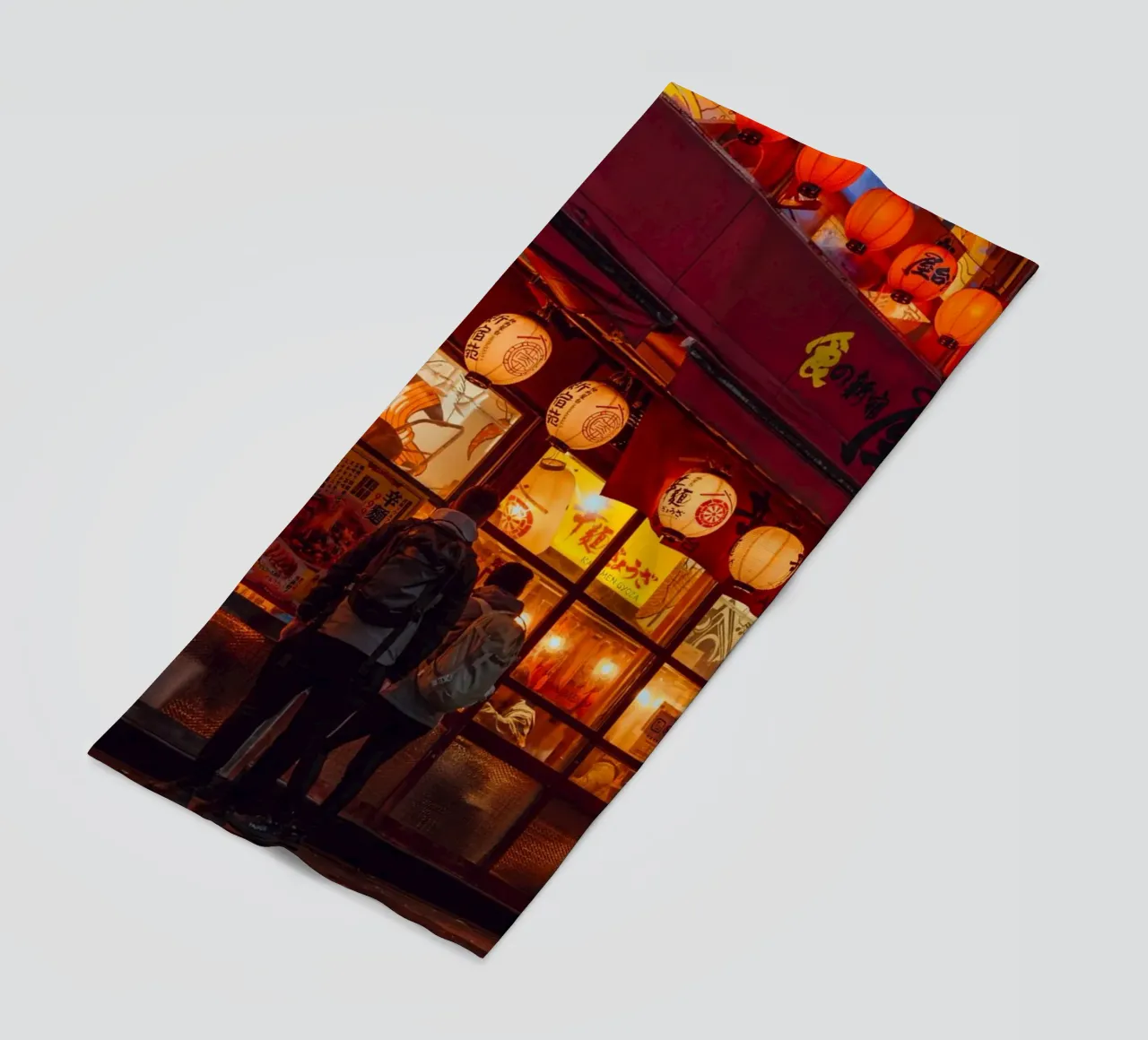 Shinjuku Restaurant at Night - Tokyo, Japan beach towel by Marcel Bisig