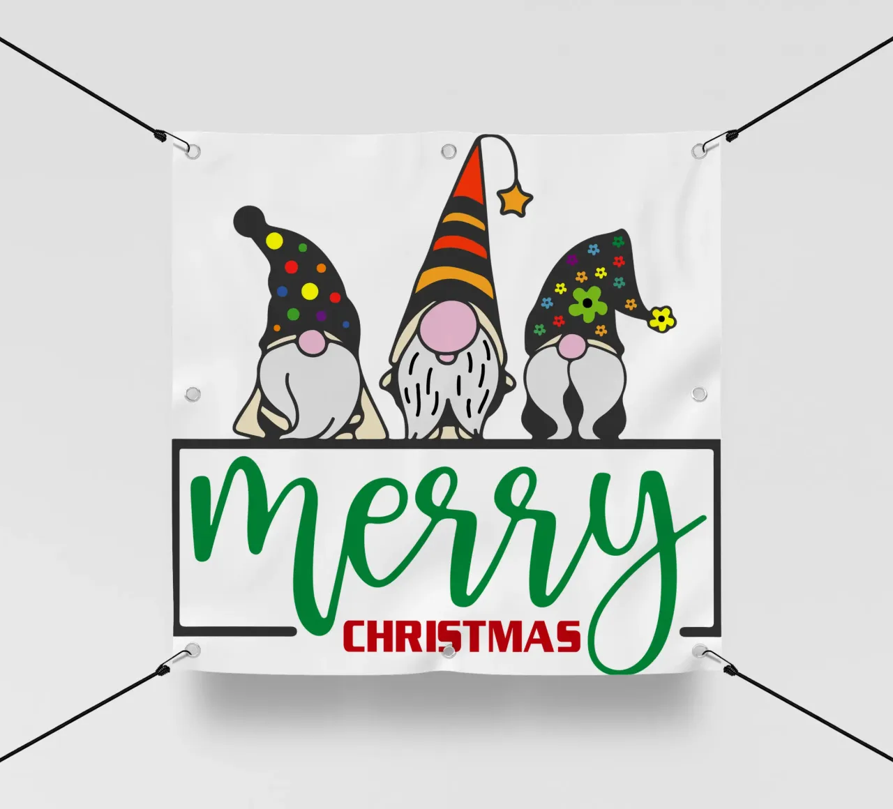 vrolijk kerstfeest pvc-zeil van onefeelshop