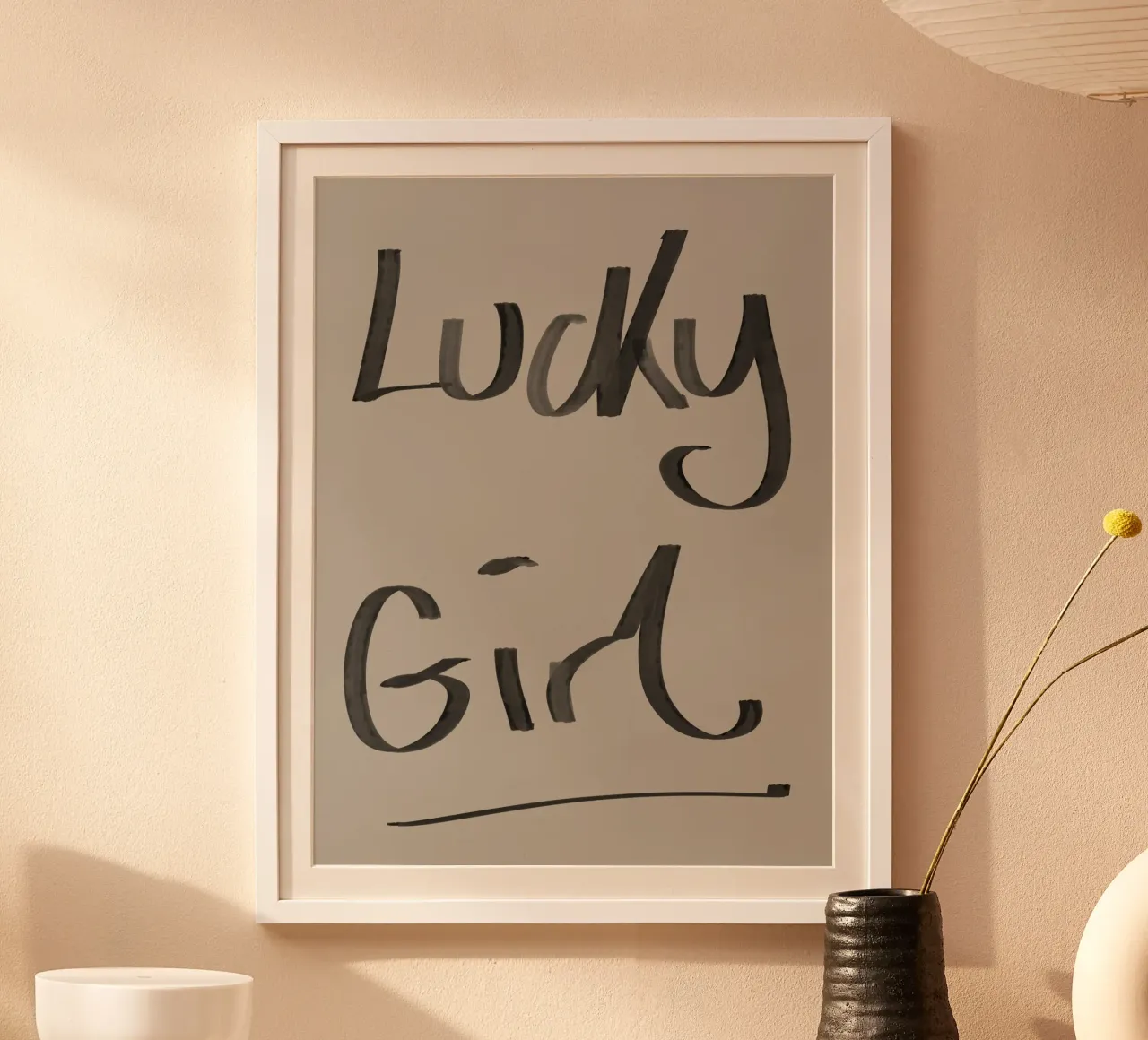 Lucky Girl poster with aluminum frame by Studio B