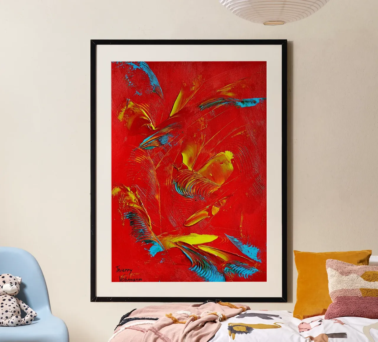 IDEAL GIFT 85 poster con telaio in alluminio da Thierry Vobmann Abstract painting