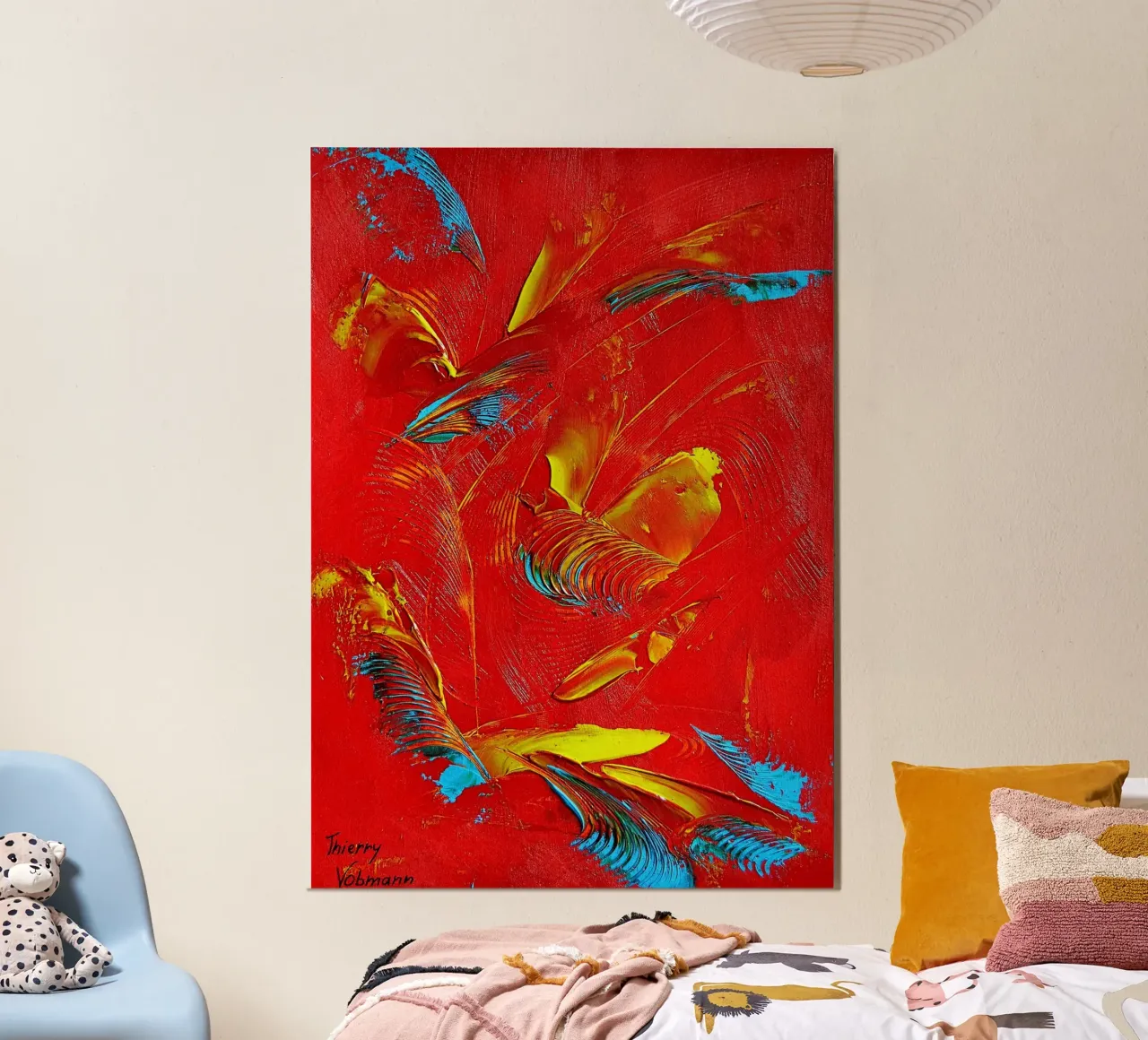 IDEAL GIFT 85 poster con telaio in alluminio da Thierry Vobmann Abstract painting