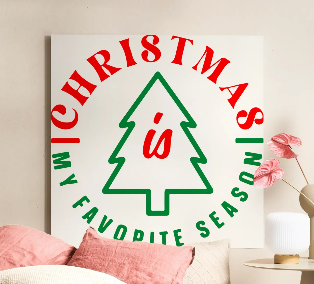 la navidad es mi estación favorita lienzo con Marco flotante de onefeelshop