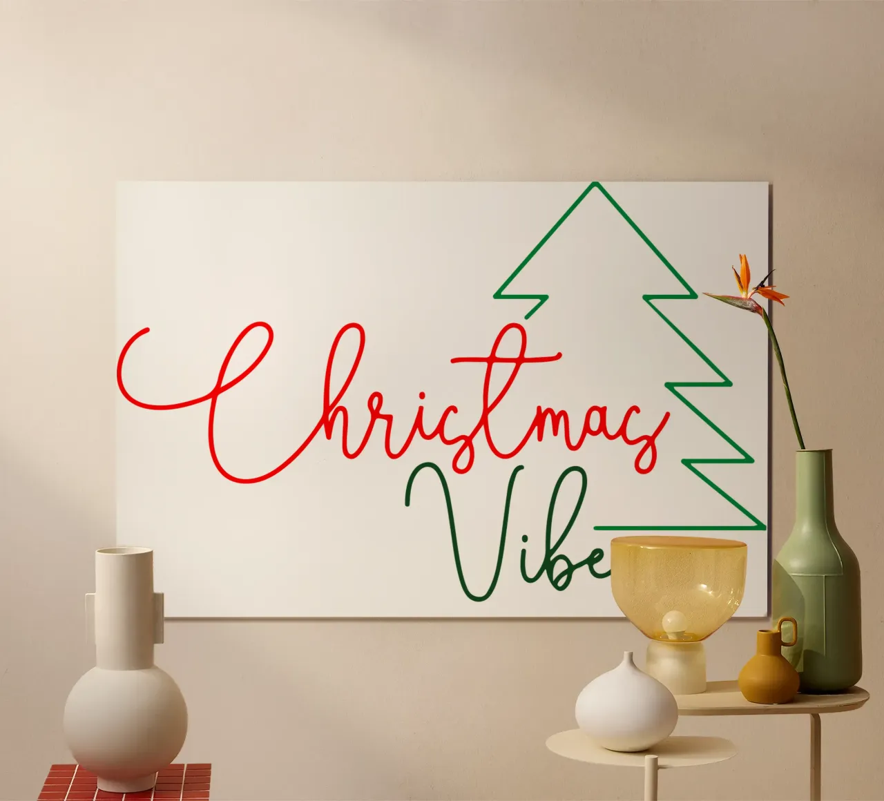 vibrazioni natalizie poster con telaio in plastica da onefeelshop