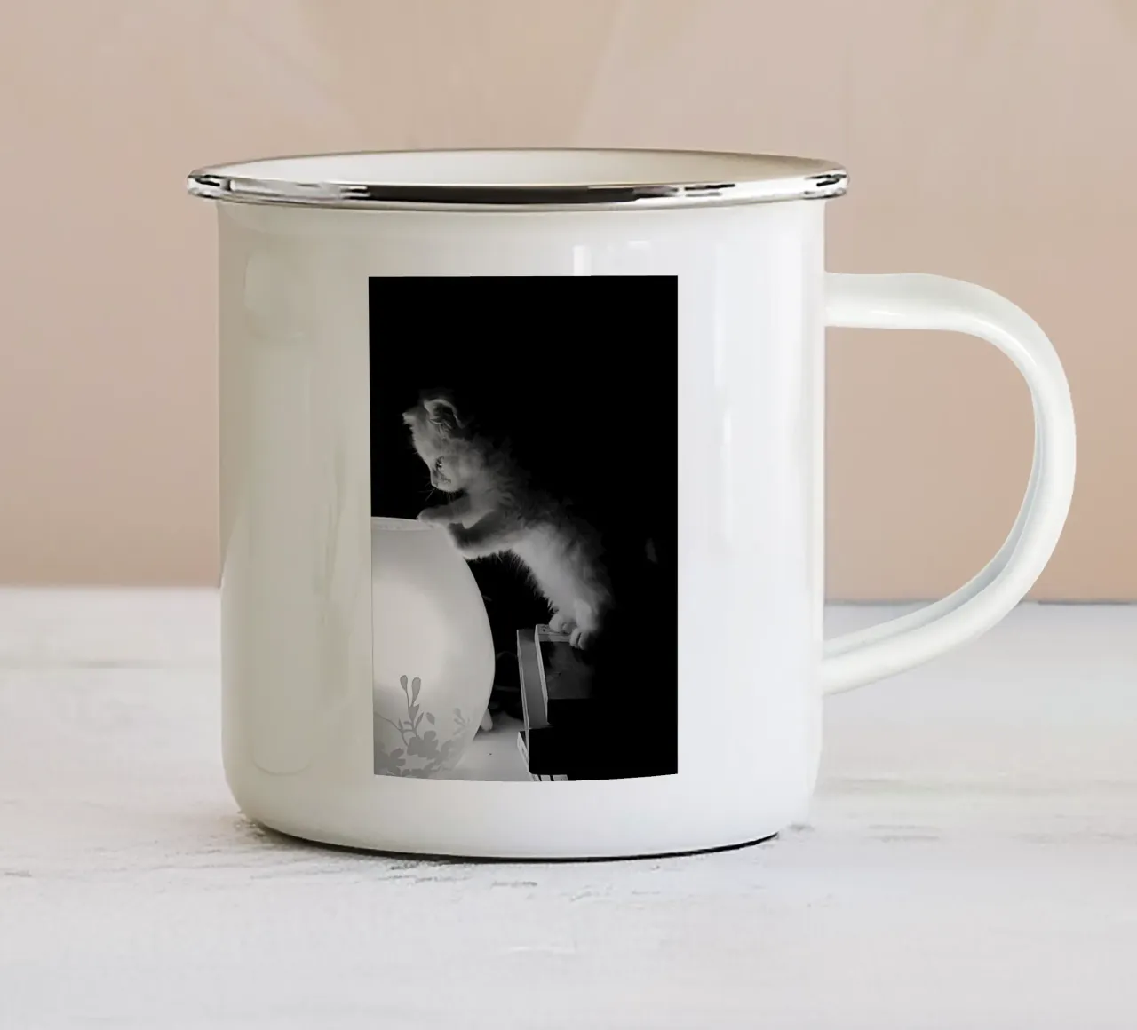 Lully the cat tazza in smalto da DragonFly