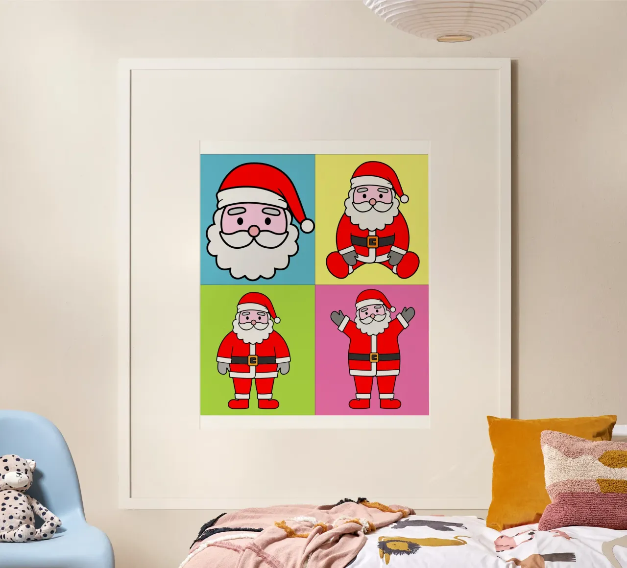santa claus poster con telaio in plastica da onefeelshop