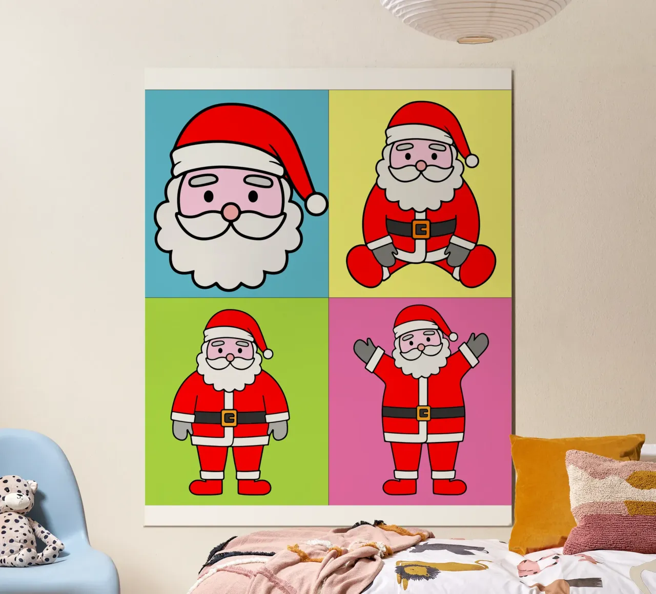 santa claus poster con telaio in plastica da onefeelshop