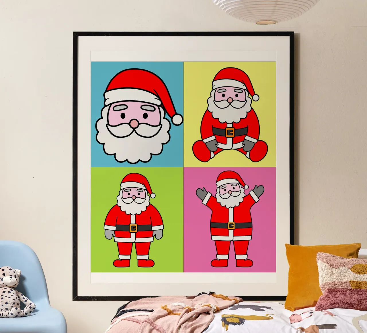 santa claus poster con telaio in plastica da onefeelshop
