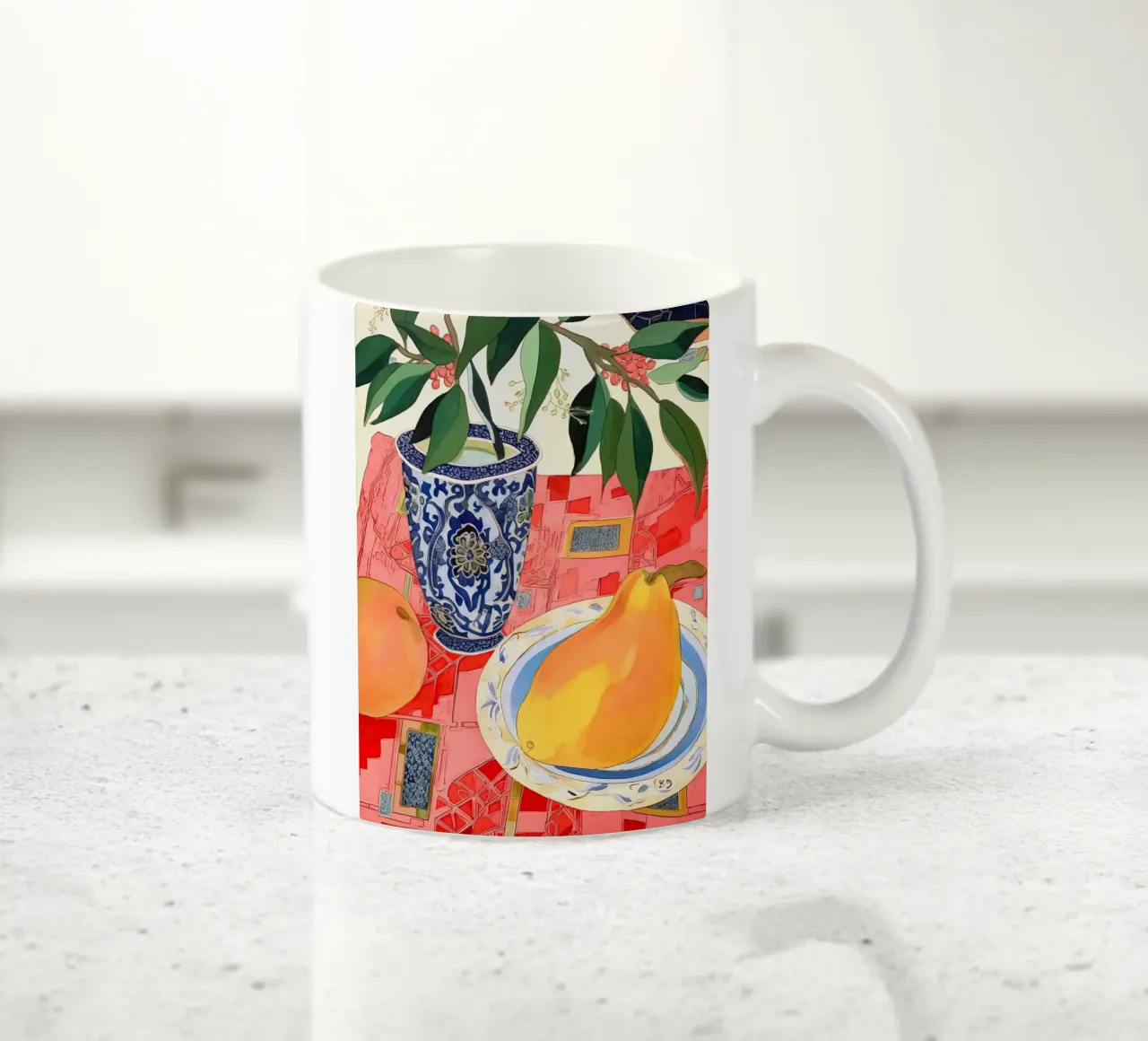 Frutta e vaso tazza in ceramica da DaarbyN