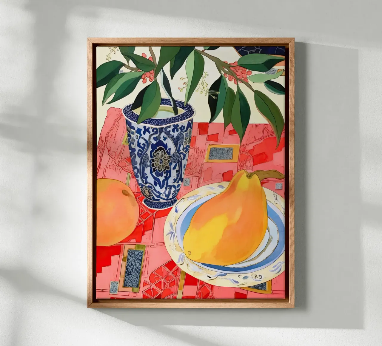 Fruit en vaas canvas met Baklijst van DaarbyN