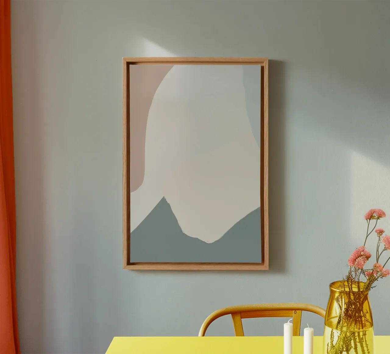 Soothing Beige Abstract tela con Cornice a cassetta da nileshkikuuchise