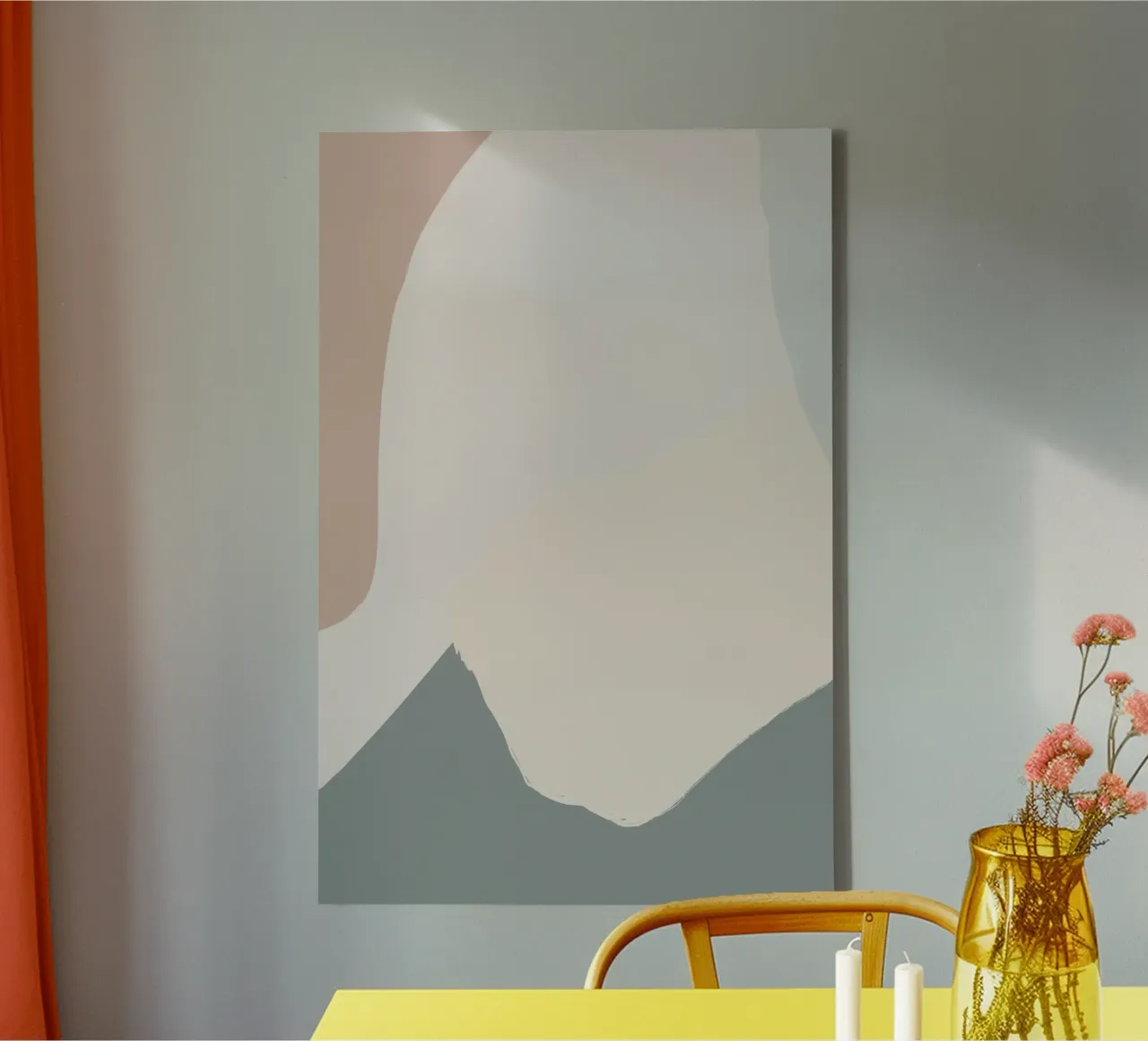 Soothing Beige Abstract tela con Cornice a cassetta da nileshkikuuchise