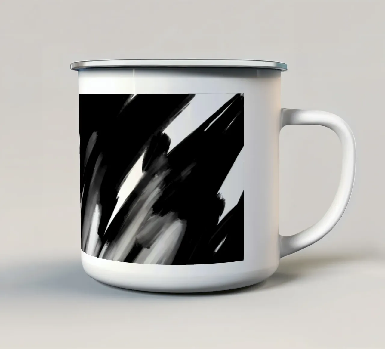 Bianco e nero astratto tazza in smalto da Studio B