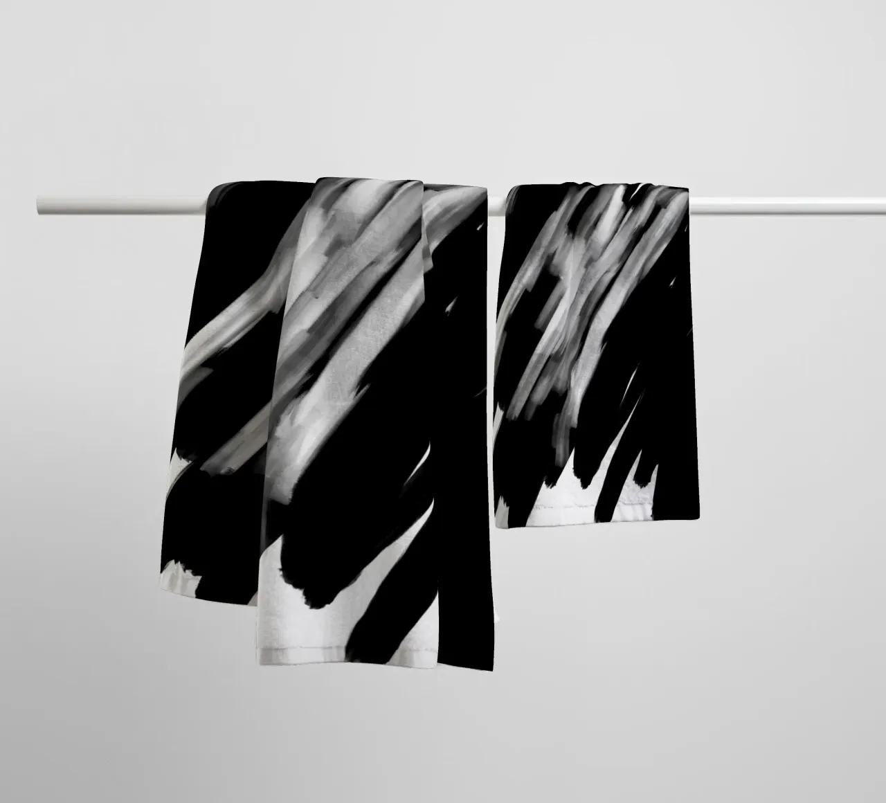 Bianco e nero astratto asciugamano da bagno da Studio B