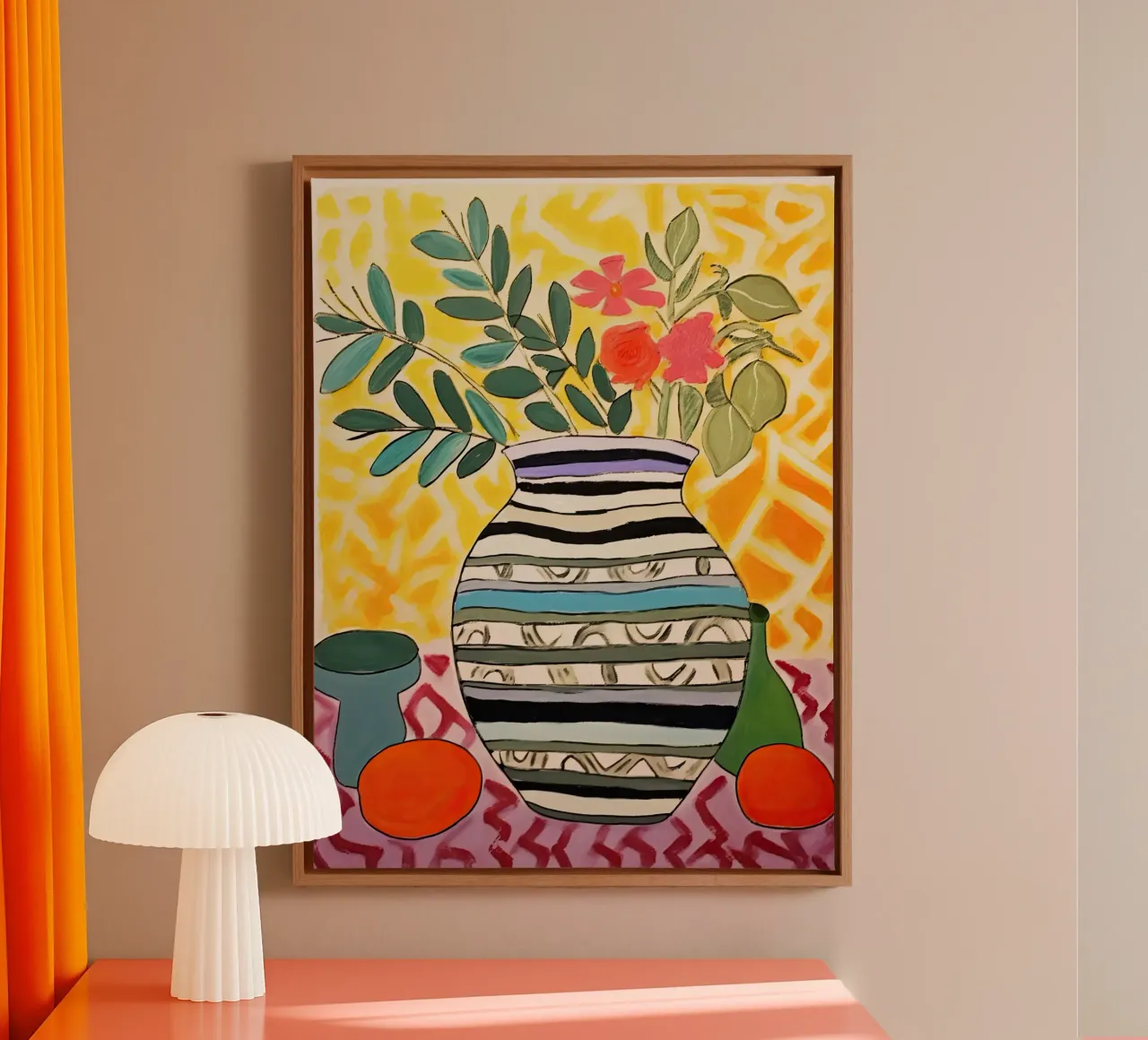 Ornamental Vase With Flowers canvas by DaarbyN