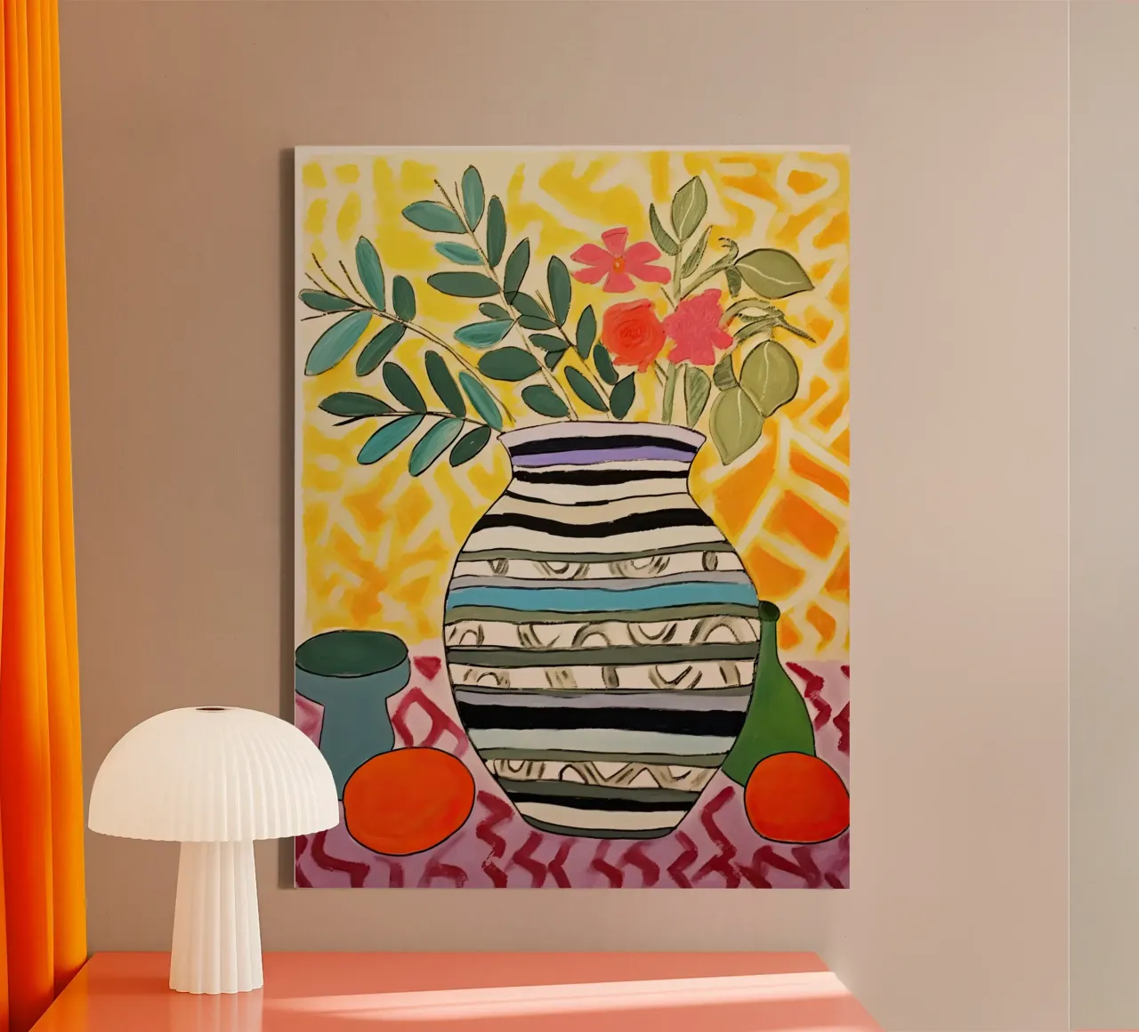 Ornamental Vase With Flowers canvas by DaarbyN