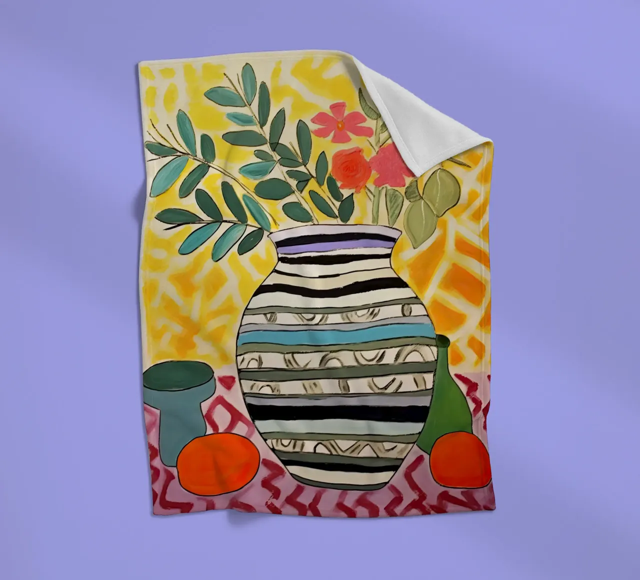 Vaso ornamentale con fiori coperta in pile da DaarbyN