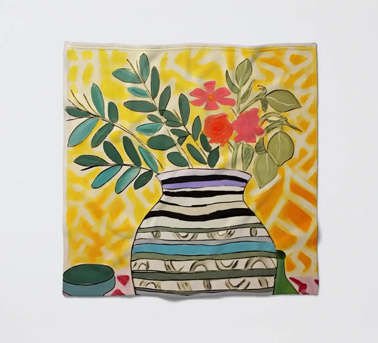 Vaso ornamentale con fiori coperta in pile da DaarbyN