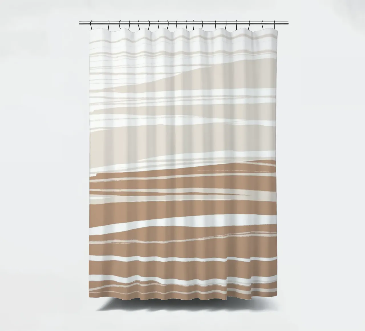 Serene Clay Bands shower curtain by nileshkikuuchise