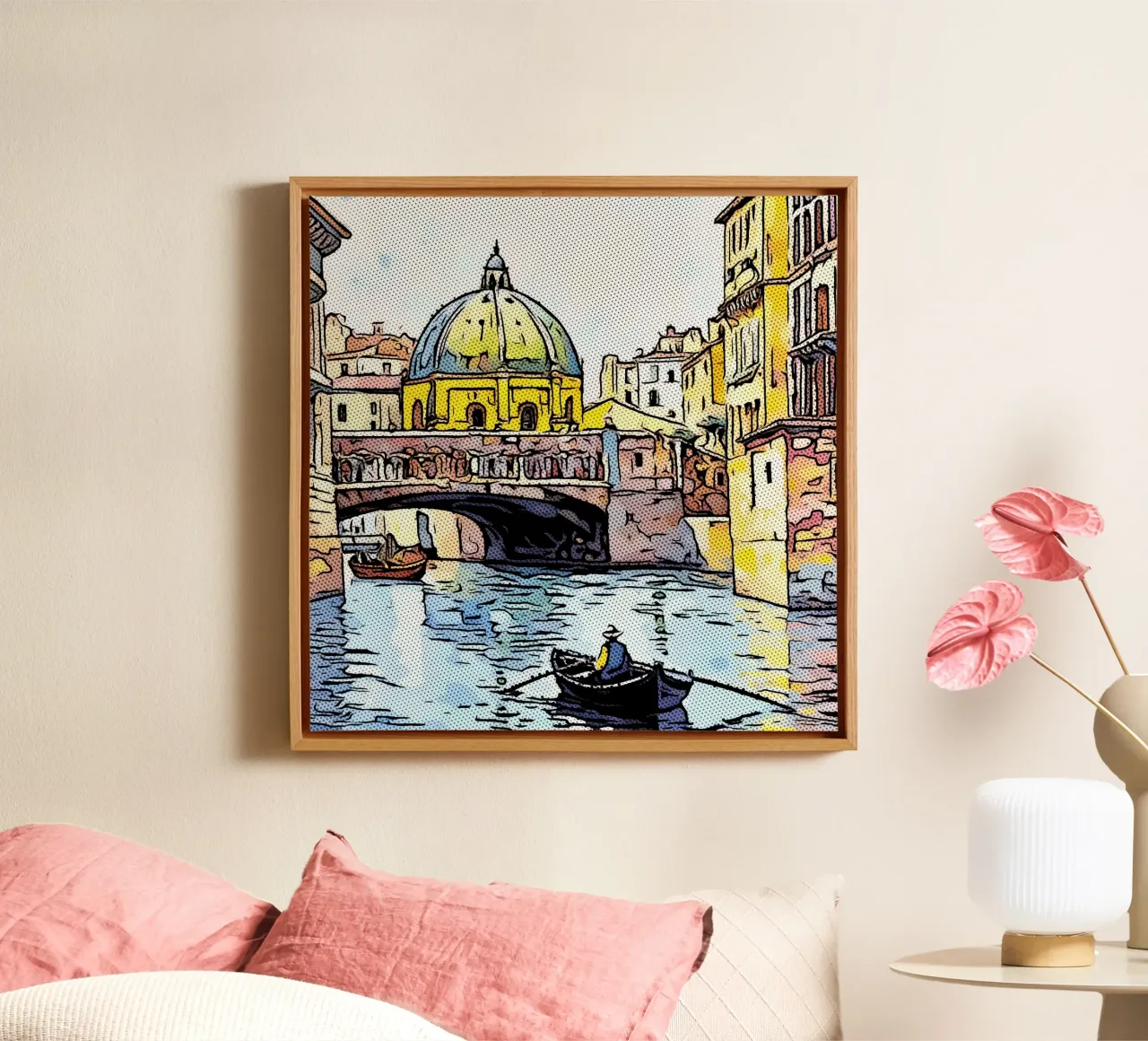 Inspiration Italy, motif 2 canvas with Floater frame by ZAMART