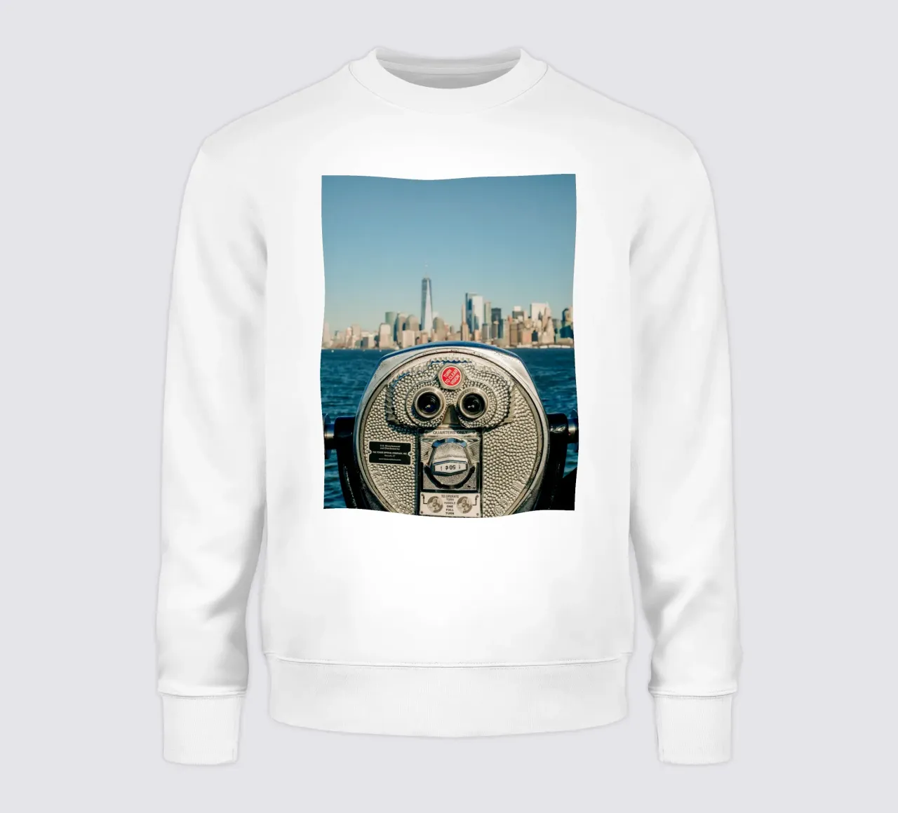 Skyline di New York - Vista di Manhattan con un binocolo felpa da Bold and Retro