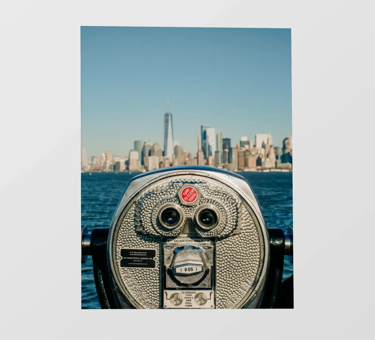 Skyline di New York - Vista di Manhattan con un binocolo pellicola backlit da Bold and Retro
