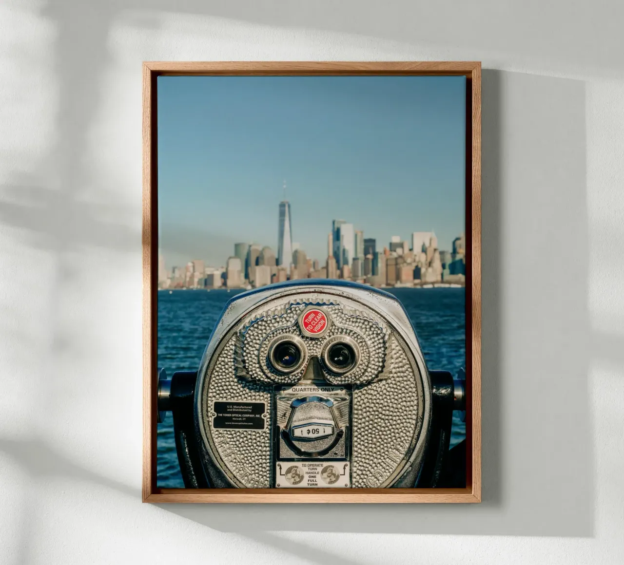 Skyline di New York - Vista di Manhattan con un binocolo tela da Bold and Retro