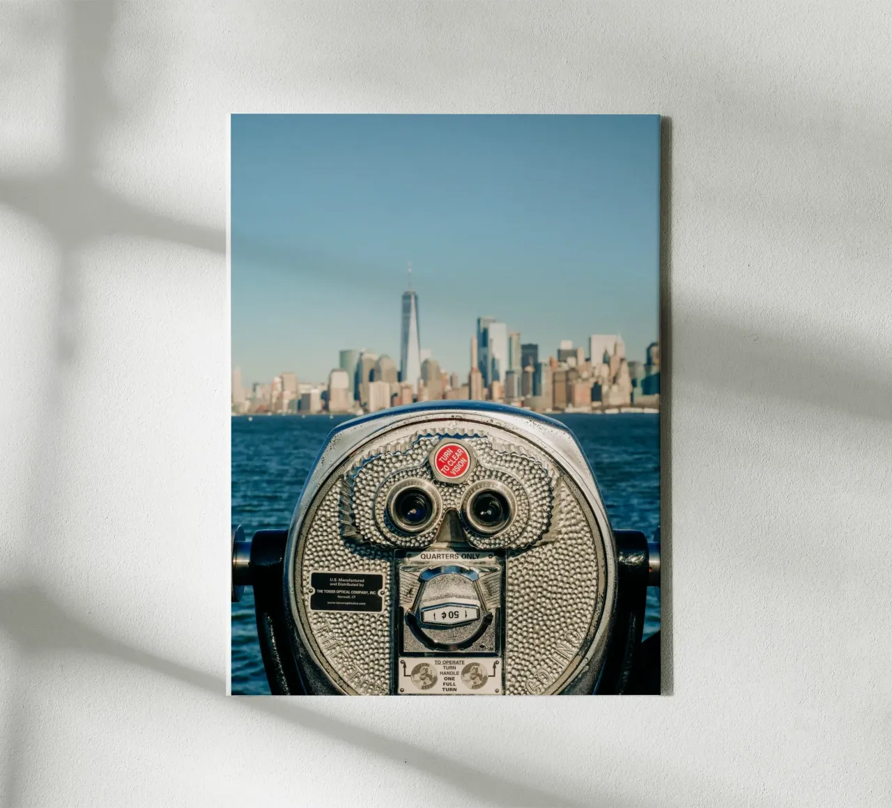 Skyline di New York - Vista di Manhattan con un binocolo tela da Bold and Retro